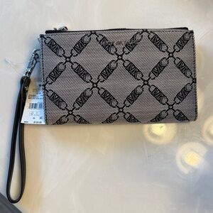 Michael Kors Black and White Logo Clutch